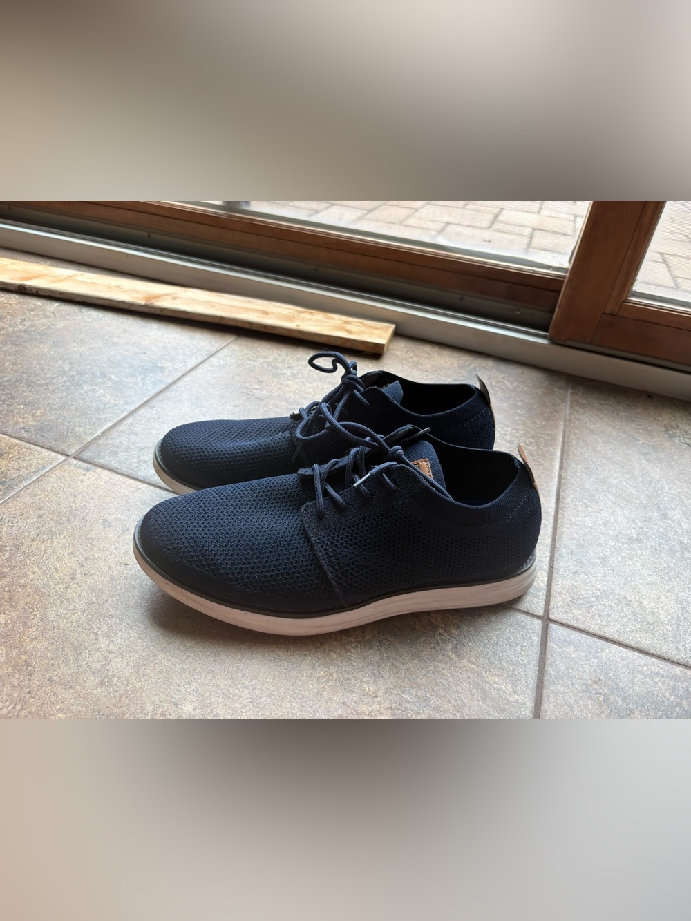 Men's Knit Lace-Up Casual Sneakers - Navy
